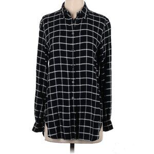 Calvin Klein Button Down Black And White Checked Long Shirt Size Small